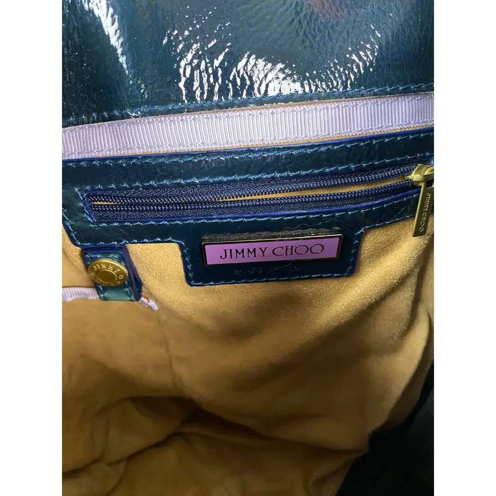 Jimmy Choo Blue Liquid Patent Leather Large Mona Tote Bag Authentic w/ dust bag - Picture 6 of 16